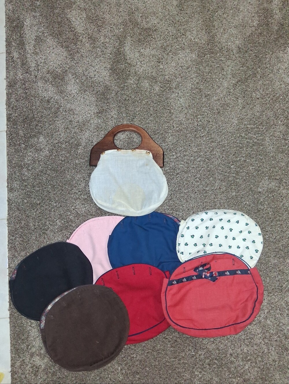 VINTAGE Women's 7 Interchangeable Clutch Purse with Wooden Handle - Picture 13 of 16